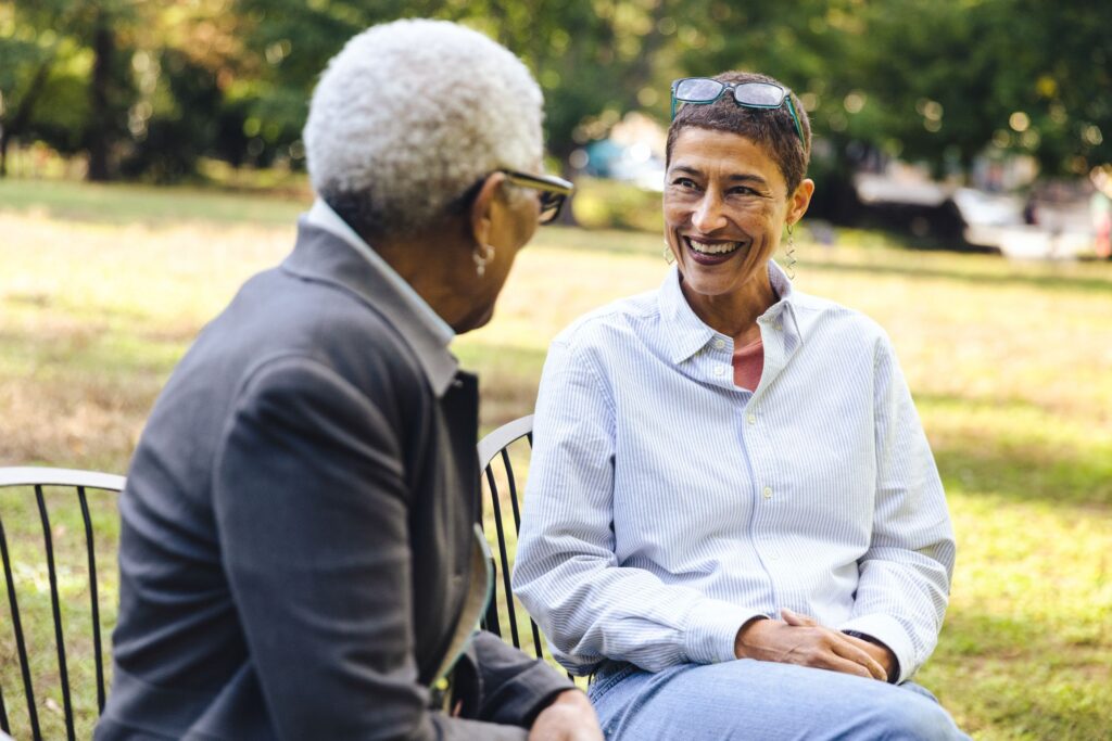 adult child with elderly parent conversation