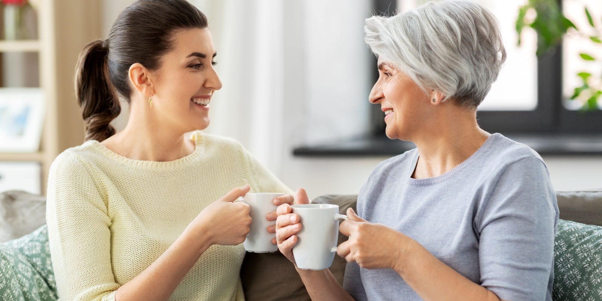 adult child talking to parent